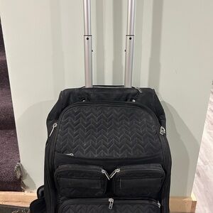 Black Quilted Rolling Travel Bags